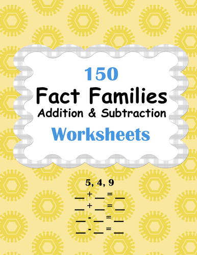 Fact Families - Addition and Subtraction Worksheets