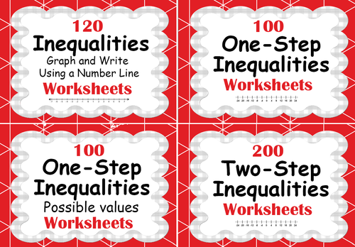 Inequalities Worksheets Bundle - One-Step & Two-Step | Teaching Resources