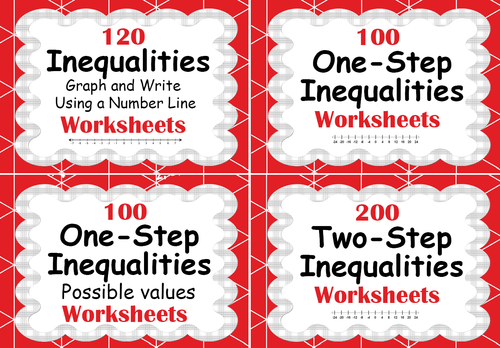 Inequalities Worksheets Bundle - One-Step & Two-Step