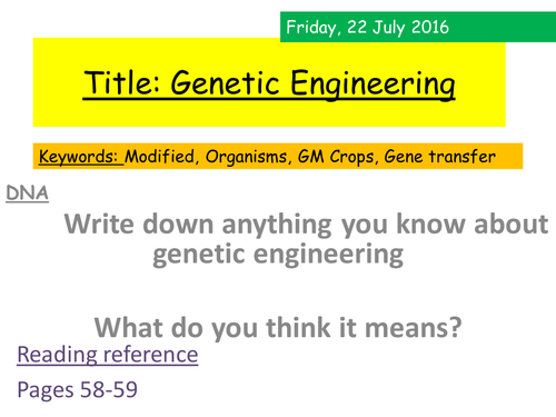 Genetic Engineering and Selective Breeding