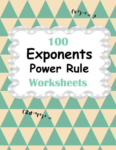 Exponents - Power Rule Worksheets