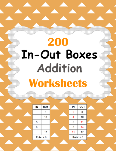 In and Out Boxes - Addition Worksheets