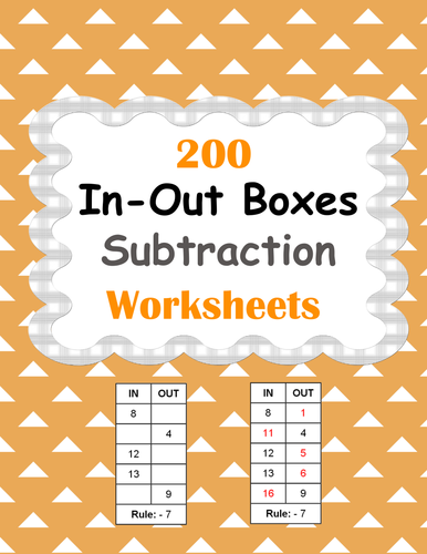 In and Out Boxes - Subtraction Worksheets | Teaching Resources