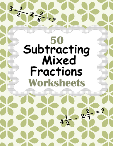 Subtracting Mixed Fractions Worksheets