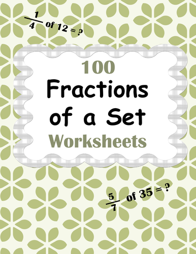 Fractions of a Set Worksheets