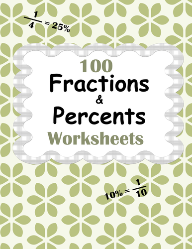 Fractions and Percents Worksheets