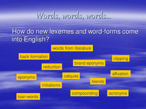 Wordswordswords  Teaching Resources