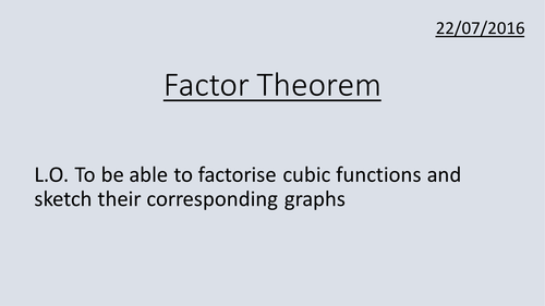 Factor theorem