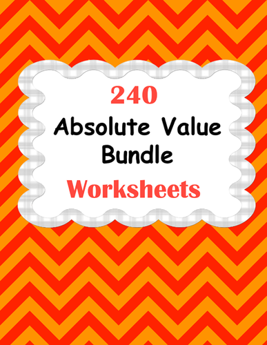 Absolute Value Worksheets Bundle