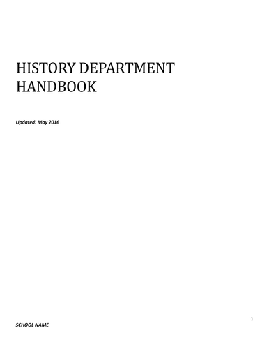 History Handbook Template