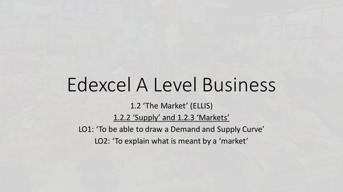 Edexcel GCE L3 Business Theme 1 2015 specification