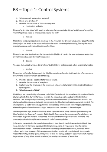 EDEXCEL GCSE BIOLOGY B3 - FURTHER BIOLOGY/UNIT 3 (2BI01/2SF01) - MEGA REVISION PACK