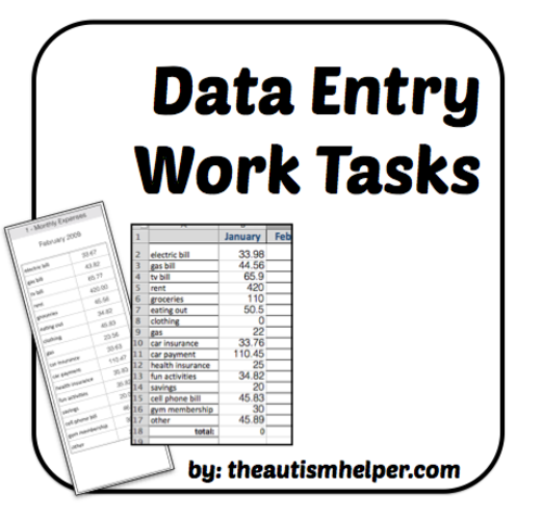 Data Entry Work Tasks