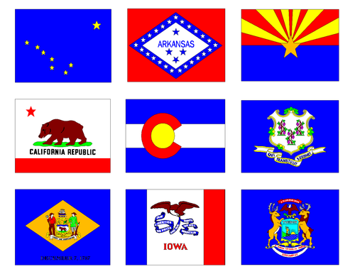 USA State Flags Clip Art