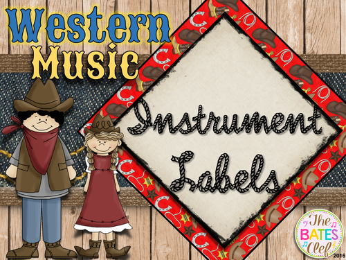 Western Music Decor - Orff Instrument Labels
