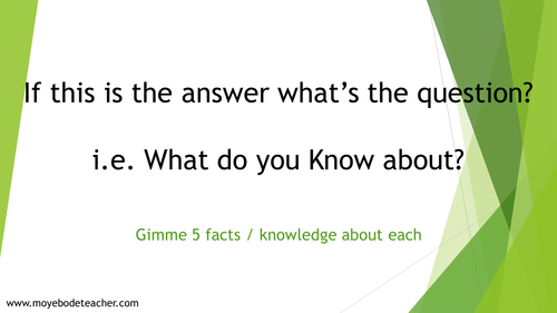 GCSE Design an Technology: Year 10 Mocks Revision (Gimme 5 facts quiz)