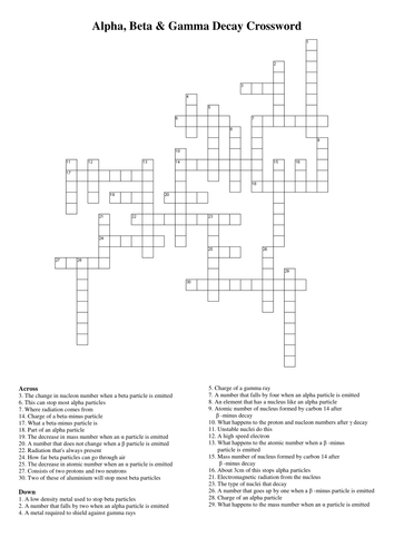 Radioactivity alpha/beta/gamma sheet (GCSE) by sparrigan - Teaching