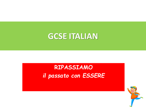 Italian Past tense with essere