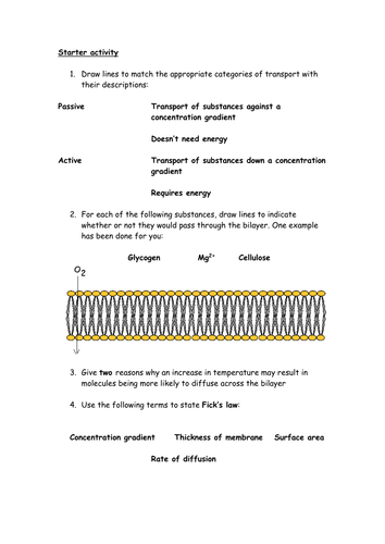 Transport of molecules and ions across a membrane