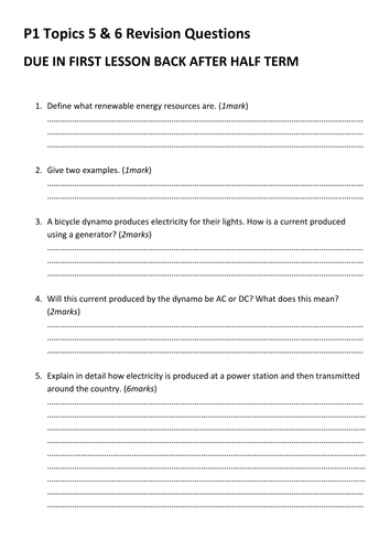 Edexcel P1, Topics 5 & 6 Revision Booklet