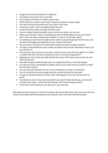 Y7 Creative Writing - Setting