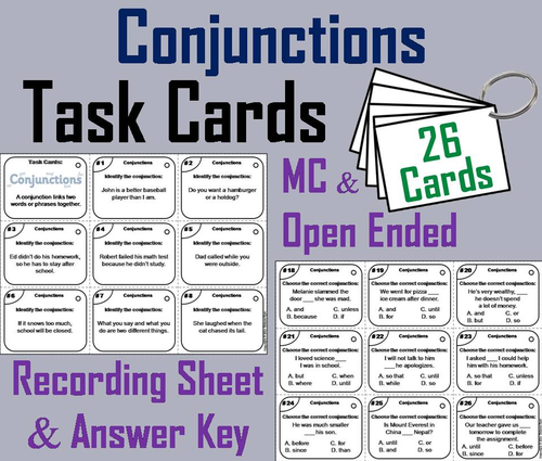 Conjunctions Task Cards