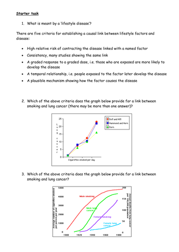 Lifestyle disease - establishing causation