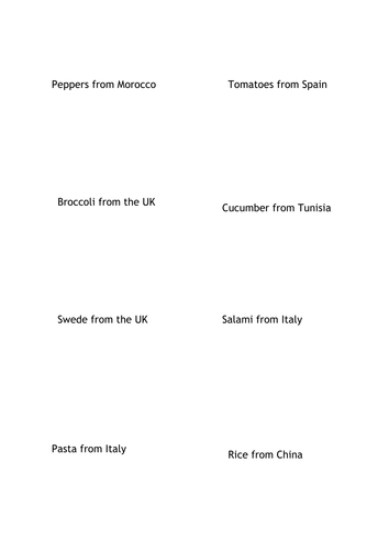 Food miles - design a menu and discover how many miles it travels