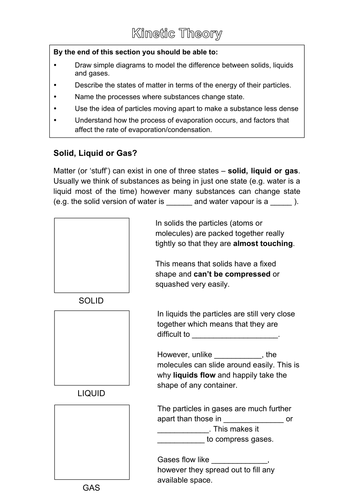 Kinetic Theory, States of Matter & Heat Transfers Workbook (Conduction, Convection, Radiation etc.)