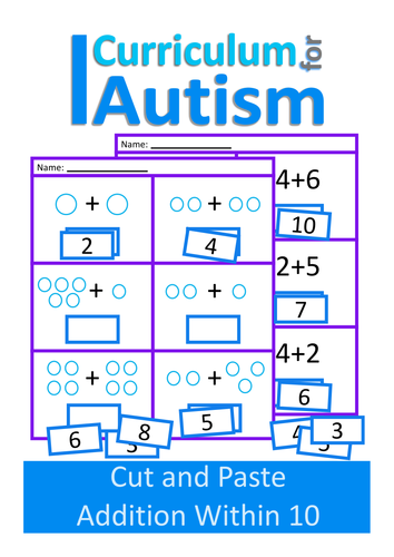 Printables Special Education Math Worksheets curriculumforautisms shop teaching resources tes cut and paste addition 1 10 maths worksheets autism special education