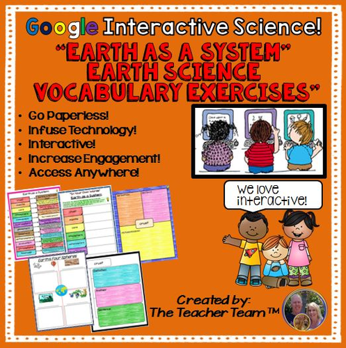 Google Drive "Earth as a System" Earth Science Vocabulary for Google Classroom