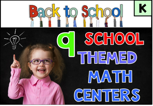 Back to School Math Centers Kindergarten Year 1