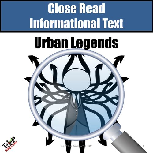 Non-Fiction  Close Reading "Urban Legends" 4 Days Instruction
