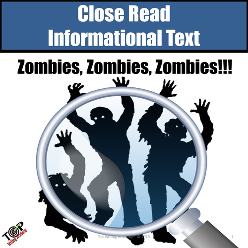 Nonfiction Close Read Zombies Zombies Zombies