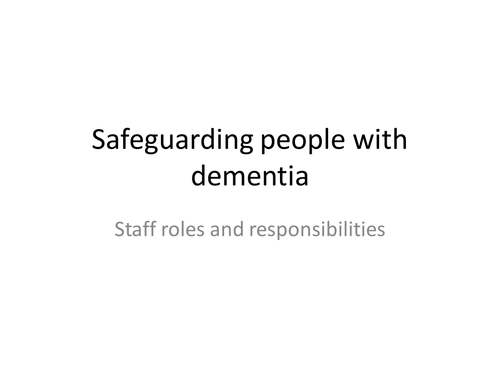 Safeguarding people with dementia