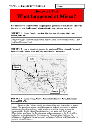 What happened at Mieza?