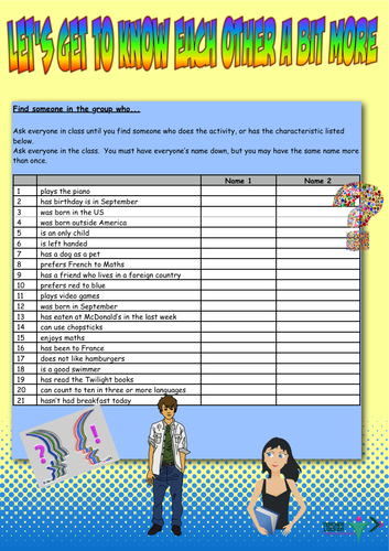 Back to school Icebreaker - Student Booklet Ready to print No Prep