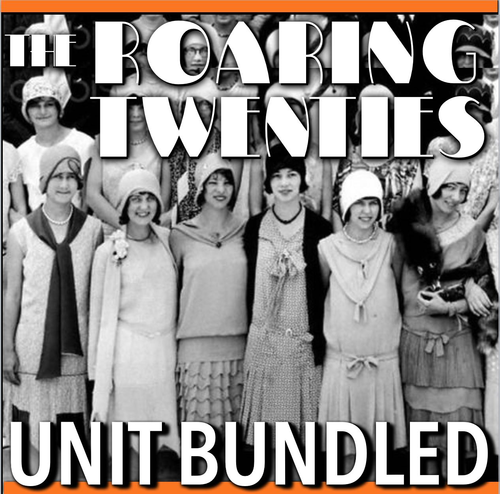 1920s Unit - PPTs w/Video Links, Primary Source Docs, Lesson Plans, Test