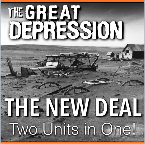 The Great Depression/New Deal Unit - PPTs w/Videos, Handouts, Tests, Project, Writing Assignment