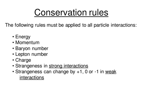 Physics A-Level Year 1 Lesson - Conservation Rules (Powerpoint AND lesson plan)