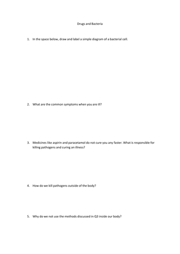 Drugs - Bacteria and Disease