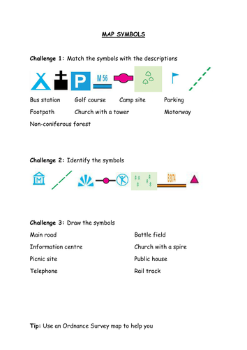 Geography map skills revision cards