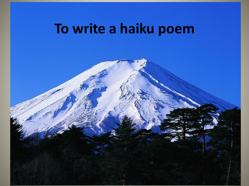 Introduction to poetry using haiku and poetry journals