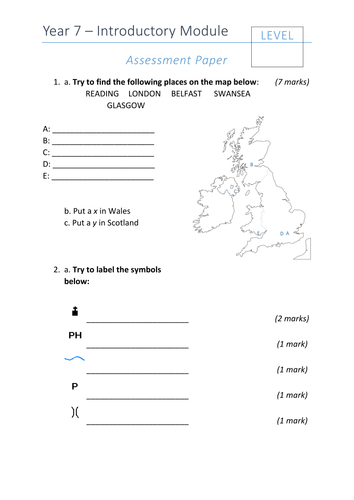 geography baseline assessment ks3 great for new starters or year 7