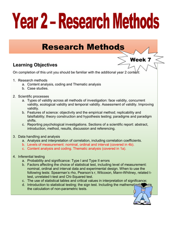 Mini Bundle - Week 7 Lesson 1 - Research Methods Workbook and Powerpoint