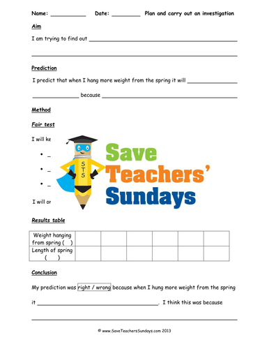 Investigation on Forces and Magnets 4 KS2 Lesson Plan, Prompt Sheet and Writing Frame