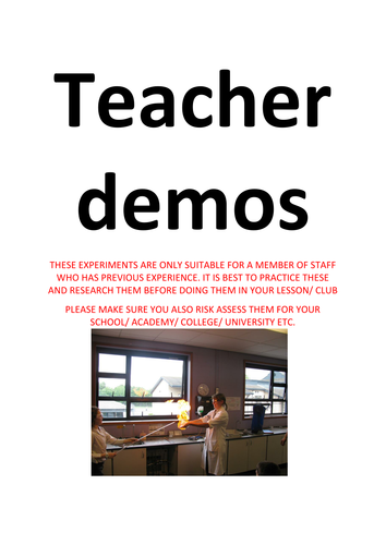 Demonstrations for teachers in the classroom 28 to choose from