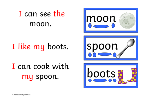 Decodable book following RWI set 2 sounds phonics 'oo' year 1 Phonics