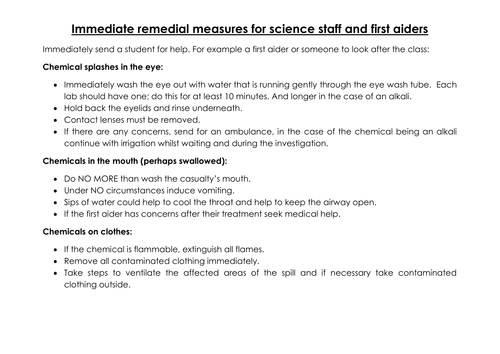 What to do when an accident happens in the lab help/ guidline