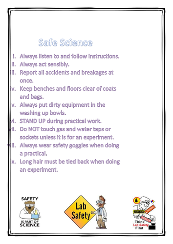 Health and safety in the lab poster